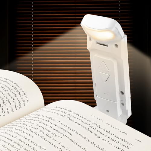 AiQInu Luce per Lettura Libri a Letto, USB Luce da Lettura per Libro, 3 Colorii LED Luci 5 Livelli Luminosità, Lucina per Leggere Libro Longue Autonomie de Batterie