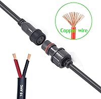 Vista 4 de Conector impermeable de 2 cables, conector LED macho hembra de 16 AWG de 2 pines con cable de extensión IP65, 7.9 in para automóvil, tira de luces