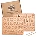 Tablero de rastreo Montessori | Letras mayúsculas y minúsculas de Doble Cara de Madera | Juguete Educativo para el Desarrollo de Habilidades motoras Finas de 10 x 8 x 0,4 Pulgadas