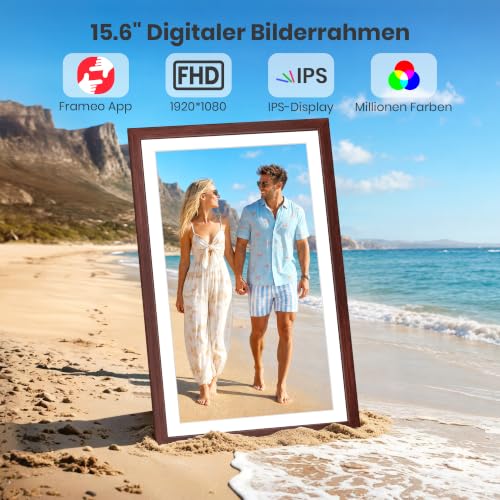 64GB FRAMEO 15,6 Zoll Digitaler Bilderrahmen - 1920 * 1080P FHD IPS Touchscreen Digitale Bilderrahmen… – Ansicht 2
