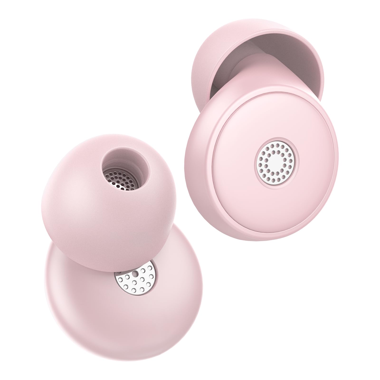 Tapones para los oídos para dormir -45 dB, 0 sensación de presión, silicona reutilizable (rosa)