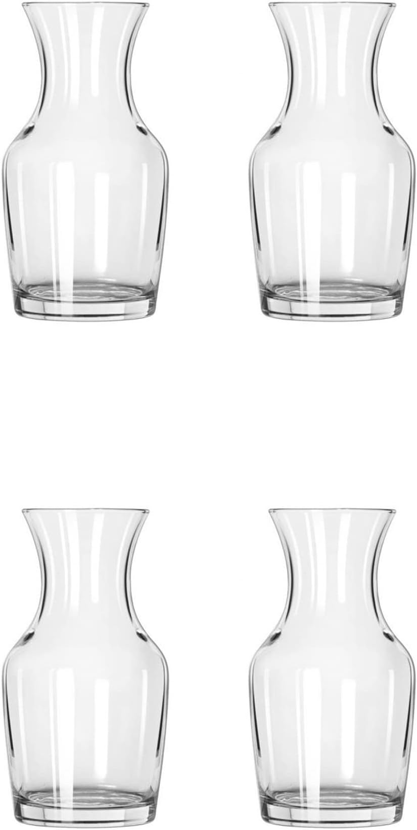 Set of 4 Decorative Bottle Glass Vase for Flower Plants | Home Office Living Room Bedroom Table Top Centrepiece Decorations Items| Floral Container for Wedding Gift, Clear