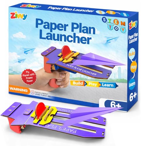 Image of STEM Toy Paper Plane Launcher for Kids | Science Experiment Kit | Educational & Puzzle Game | Toys for Boys & Girls Ages 3-14 Years | DIY Learning Activity Set for Fun & Skill Development