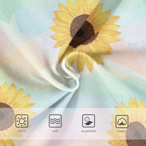 Sunflowers Rainbow Waves Pastel Toddler Girls Panties, Girls' Cotton Brief Underwear, 2T–8 Years3