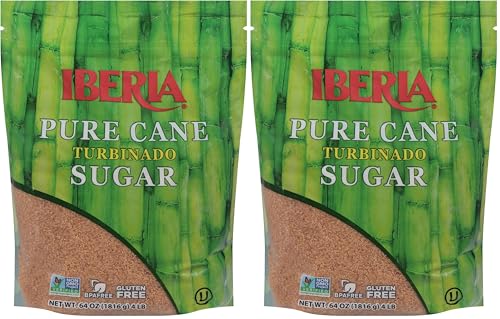 Iberia Pure Cane Raw Turbinado Sugar, 4 lb.(Pack of 2)