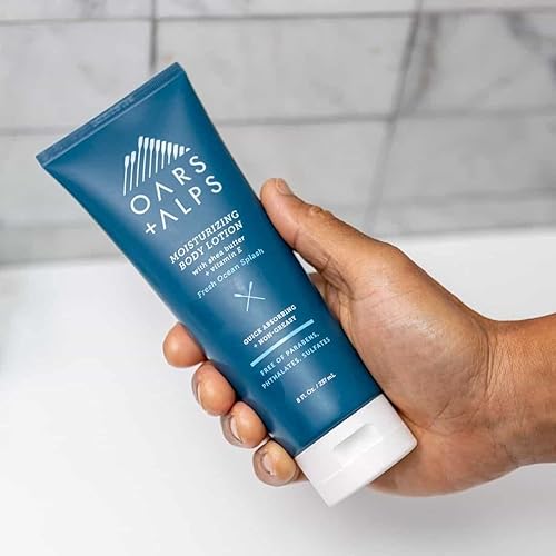 Miniatura 4 de Oars + Alps Loción corporal hidratante para hombre, cuidado de la piel con infusión de manteca de karité y vitamina E, salpicaduras frescas del