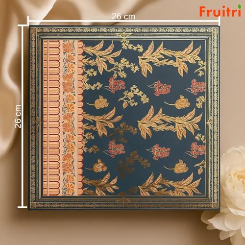 Image of Fruitri Premium Diwali Gift Hamper with Almonds, Cashews, Assorted Chocolates, Diyas & Wax Candles - Luxury Festive Gift Box with Greeting Card for Family, Friends & Corporate Gifting
