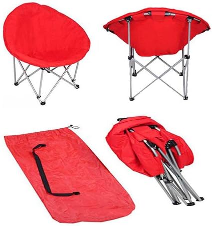 Oversize Folding Padded Moon Chair Red