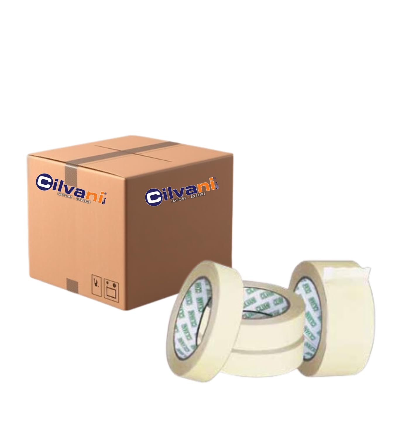 CILVANI Nastro di Carta - 6 Rotoli di Nastro da Imbianchini 50mm x 50m - Carta Gommata Professionale 50x50 Riciclabile per Mascheratura Pittura e Imbiancatura (24, 50mmx50m)