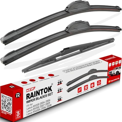 RAINTOK Wiper Blades Set for Lexus RX (2004-2009) 3 pcs