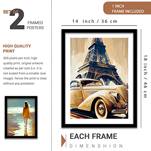 Image of kotart Paintings Modern Art Wall Decor Framed Paintings for Bedroom Room Living Room - Framed Wall Painting /Posters with Frame - Painting for Wall Decoration, Set of 5 - Combo17