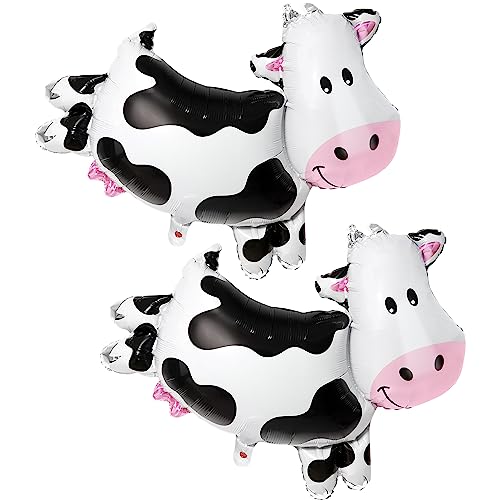 KatchOn Cow Balloons for Holy Cow Birthday Party Decorations - 36 Inch Pack of 2 | Cow Print Balloons for Birthday Party Decoration | Cow Print Christmas Decorations