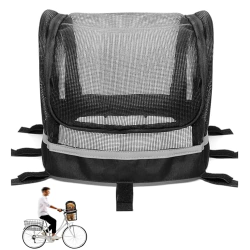 Coperchio di Protezione Cestino Bici Coperchio di Protezione per Cestino Anteriore Bicicletta Cestini per Animale Domestico Cani Pieghevole Staccabile per Cani Gatti Bici Cestino 29x24cm