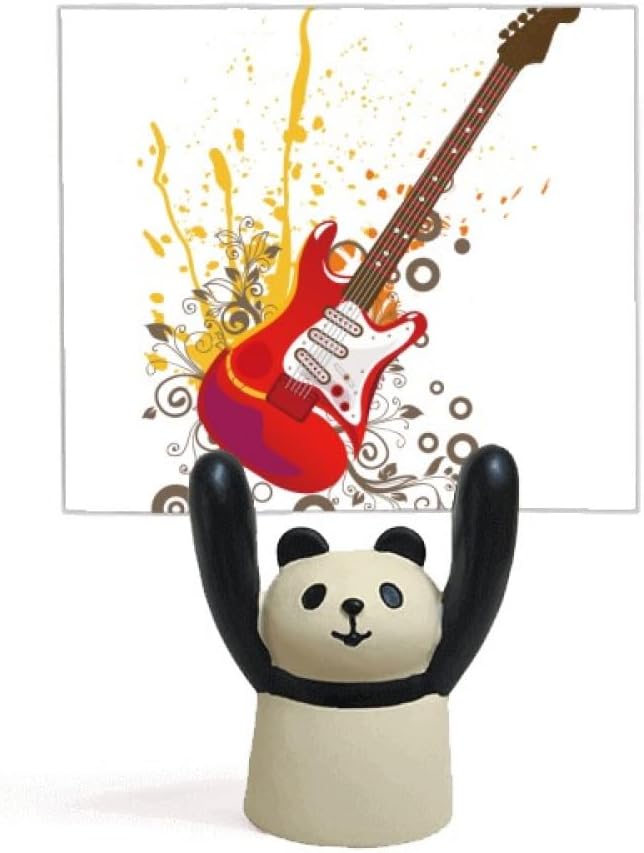 Electric Guitar Jazz Music Culture Memo Holder Cartoon Animal Panda Stand Decoration