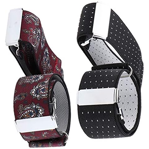 kowaku 4pcs Shirt Sleeve Armband Garter Elastic Cuff Holder with Strong Metal Clip Cover