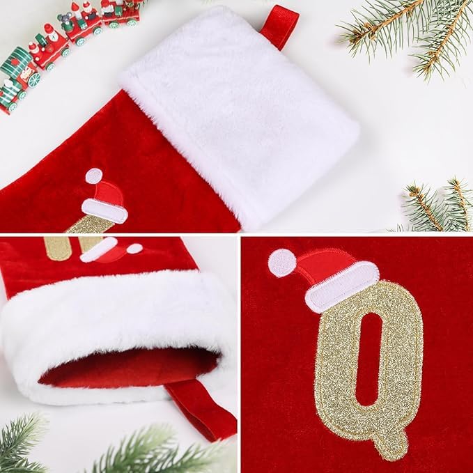 VEYLIN Christmas Stockings with Letters Embroidered Stockings Christmas 20 Inch Stockings with Letters - Image 3