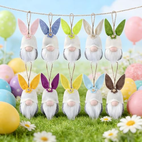 50% de descuento en juego de 10 adornos de conejo de Pascua