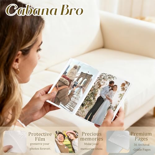 Álbum de fotos Cabana Bro Our Sweet Life de 4x6 pulgadas, álbum de recuerdos con diseño de nutria y helado, 18 bolsillos para 36 fotos, ideal para familia, bebé, boda, aniversario, viajes y vacaciones miniatura 3