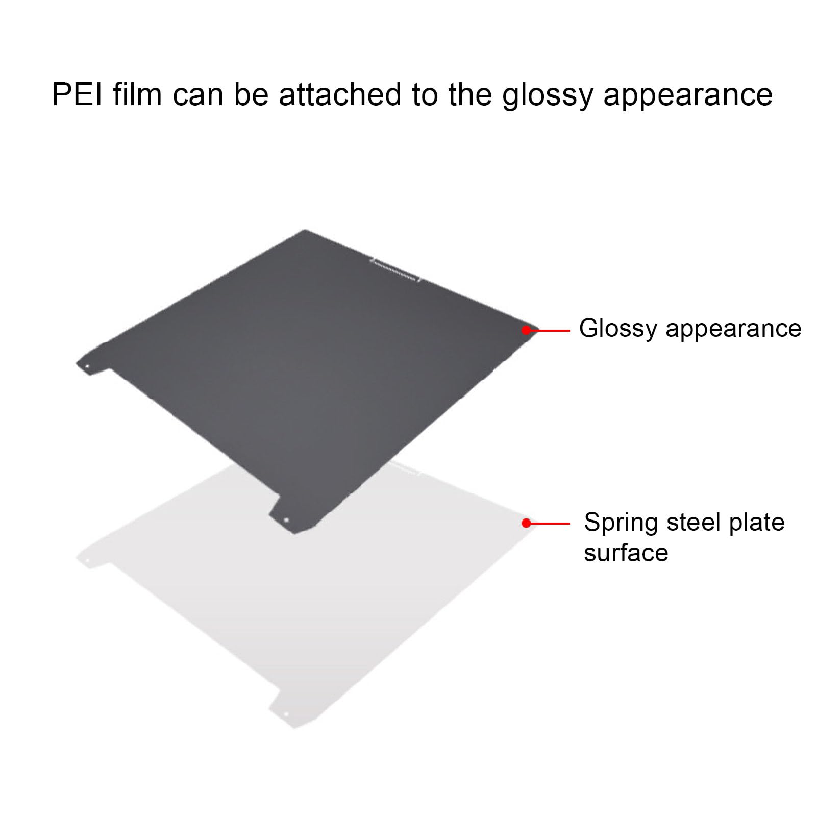 K2 Plus Build Plate Arkusz PEI, 370x370 Mm Elastyczne Powierzchnie Sprężyny Doskonałe Opór Ciepła Łatwa Ekspres Model Platformy Drukarki 3D dla K2 Plus Drukarka 3D