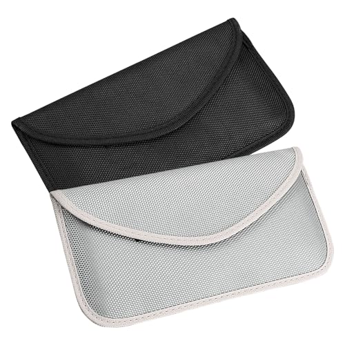 Simsky 2 Stück Faraday Tasche Handy Anti Tracking Faraday Bag als Signal Blocker für Strahlenschutz & Autoschlüssel 19x10cm Faraday Box