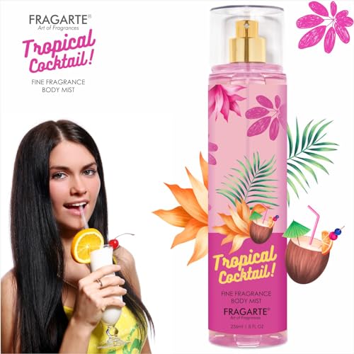 Image of TROPICAL COCKTAIL Body Mist Spray Long Lasting Womens Perfume FRUITY FLORAL Fragrance 236ml