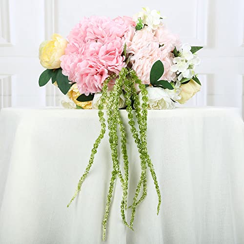 Tableclothsfactory 2 Pack | 36” Green Amaranthus Artificial Flower Stem With Ivy Leaves For Centerpieces Wedding Decoration #TOP5
