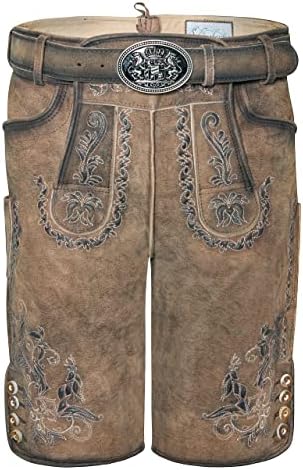 Heren traditionele lederhose kort met klederdrachtriem