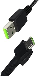 Aiivioll Wireless Mouse USB Charging Cable 1.8M for Razer Viper Ultimate,Basilisk Ultimate,Viper V2 Pro,Naga Pro,With Nylon Braided Cable,Durability&Fast Charging(Black)