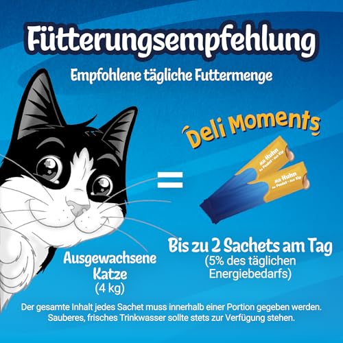 Felix Deli Moments, Cremiger Katzensnack mit Huhn, 44er Pack (44 x 10g)