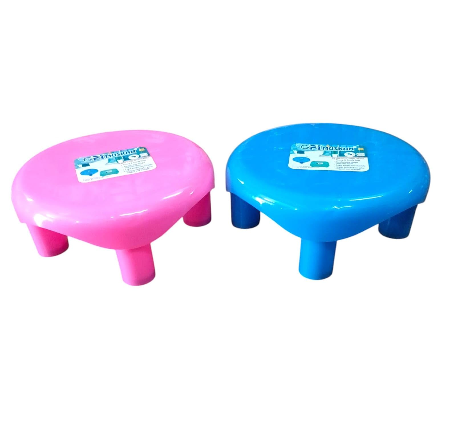 Plastic Bathroom Stool, Small Kitchen Helper and Washroom Step Stool, 2 Pieces-image-44