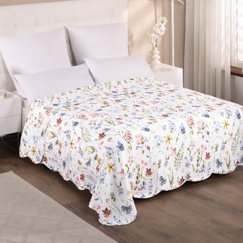 Delindo Lifestyle Tagesdecke Verona mit Blumenmuster,...