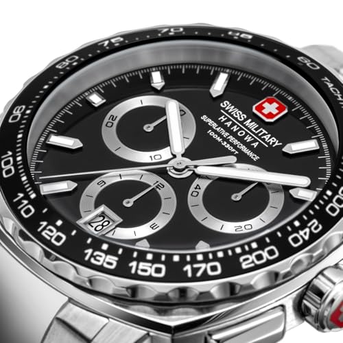 Image of SWISS MILITARY HANOWA Speedwell Grey Round Dial Comes with Swiss Made Chronograph Watch for Men's | SMWGI0006802