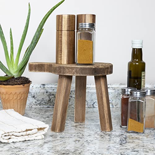 Creative Co-Op Round Shaped Riser With Handle Wood Pedestal, Small, Natural #TOP1