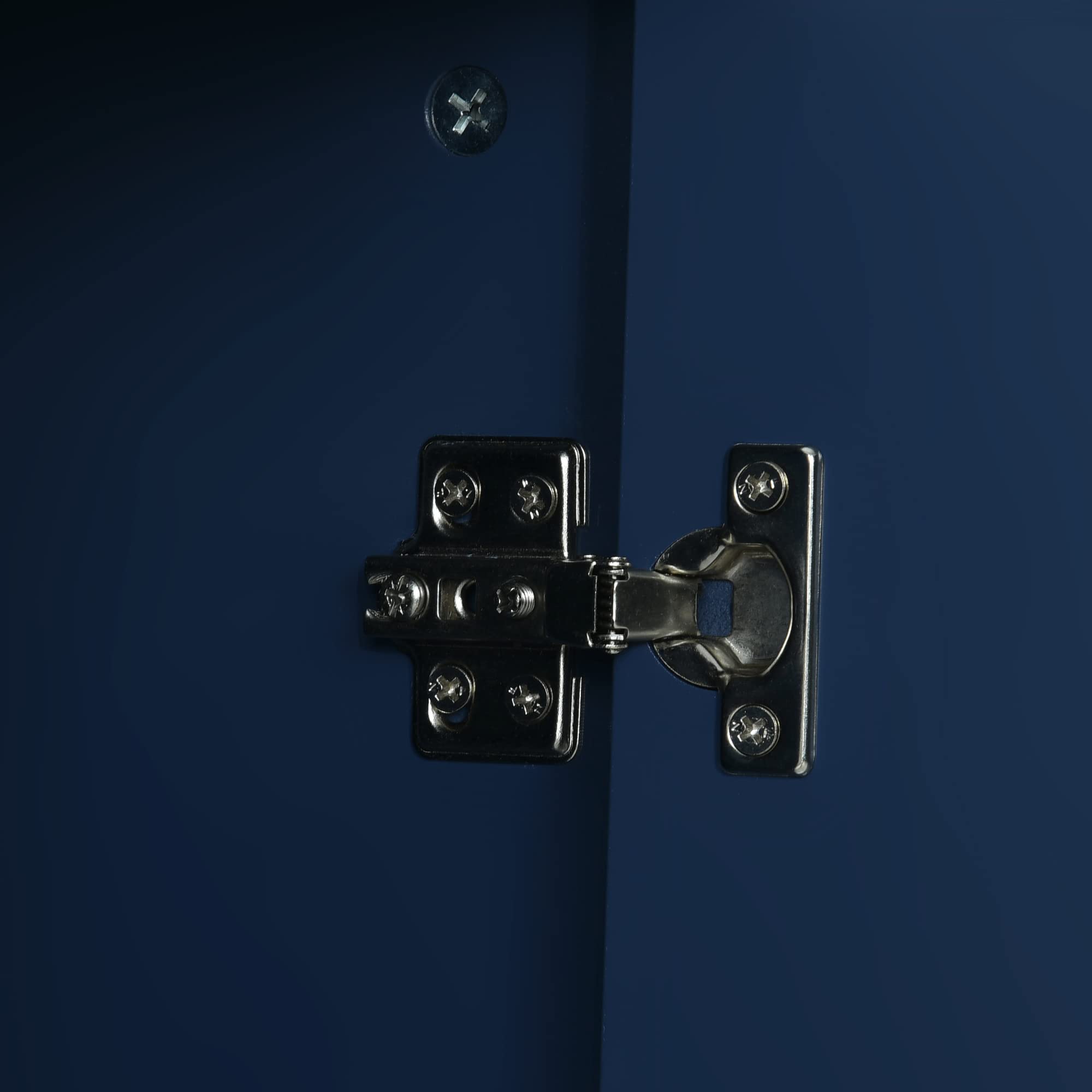 Merax Cassettiera con 3 cassetti e 2 ante, Cassettiera camera da letto, mobile Buffet con Maniglie e Gambe Dorate, Comò in legno, per Corridoio ufficio, Mobili per il soggiorno, blu navy, 120x40x82cm