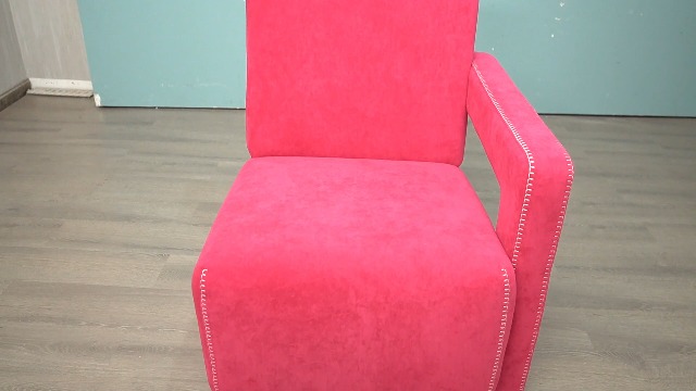 Sillón plegable naranja con estructura de pino miniatura 7