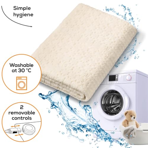 Image of Beurer German Engineering UB 56 Double Electric Blanket I Fast Heating I Teddy bear fabric I Dual Temperature Controller I Auto Shut-Off I Machine Washable 30C I Overheat Protection I OEKO-TEX Certified I Removable Switch I 3-Year Warranty