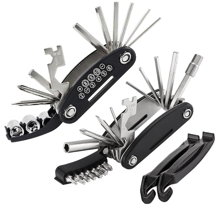 Bike Repair Tool Kits 36 In 1 Multi-Function Bike Tool Kits Portable Foldable Bike Multitool Tool Kit with Tire Lever (2+2)