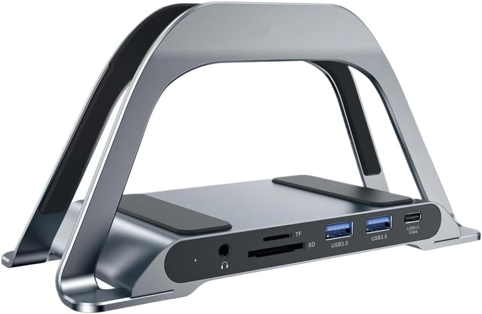 Docking Station USB C con Soporte Vertical 4K HDMI USB A C SD TF PD3.0 Ethernet