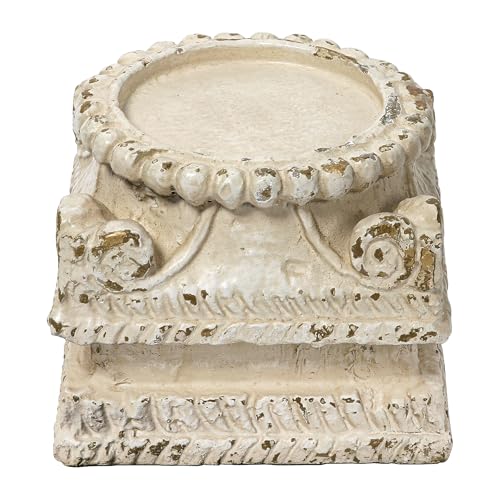 SOFE Column Pedestal Stand for Decoration Display Distressed White Small Plant Stand Large Candle Stand Column Side Table Classic Plinth Bases for Wedding Party Home Garden