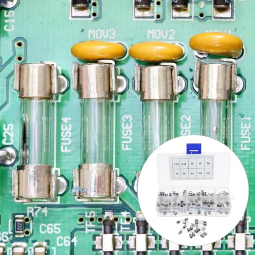 Kit de Fusibles de Tubo de Acción Rápida Cerámico 20mm 0.5A-15A 100pcs para Automóviles y Electrónica miniatura 5