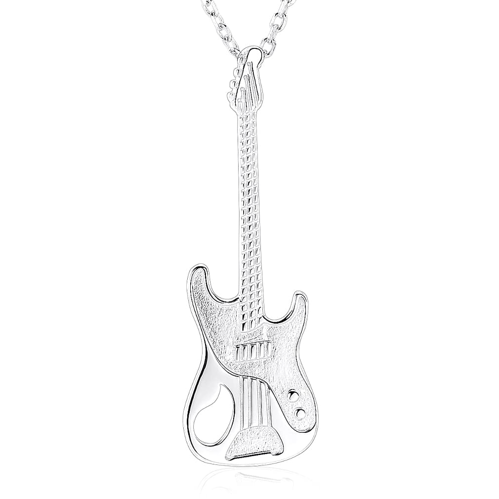 925 gitara elektryczna odtwarzacz muzyczny wisiorek naszyjnik biżuteria damska naszyjnik biżuteria damska