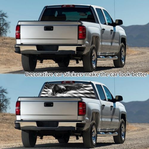 Image of Rear Window Decals for Trucks - 65x17.3 in Back Window American Flag Decals Fit Most Pickup Trucks SUV, Vinyl Back Window Decal Truck Rear Window Graphics for Personalized