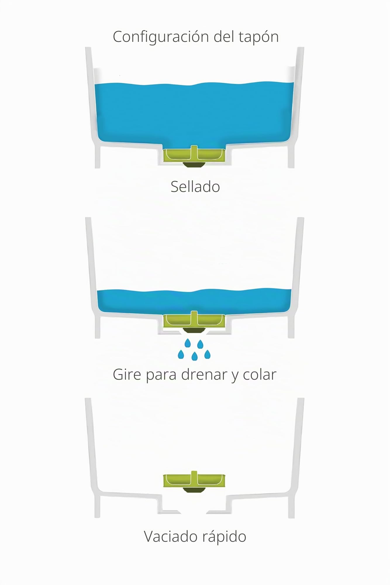 Joseph Joseph Wash&Drain Barreño Fregadero para Vajilla, Cubo Lavado/Escurridor de Platos con Asas y Tapón de Drenaje, en Plastico, Capacidad 9 Litros, Gris