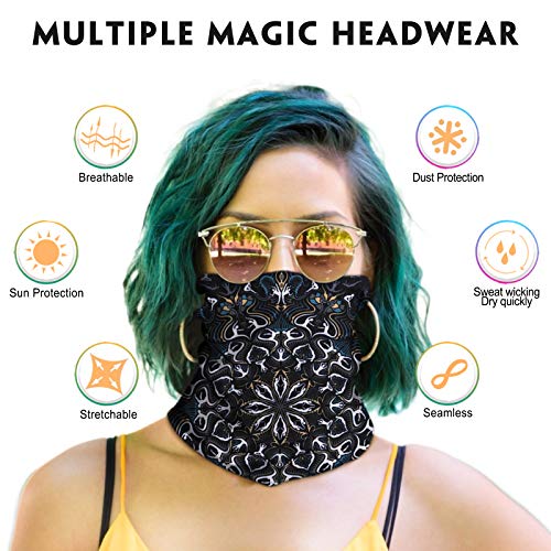 Image of Venswell Neck Gaiter Face Mask Men Women,Seamless Bandana Rave Face Cover Scarf Mask,Balaclava,Headband, Head Wrap,Headwear