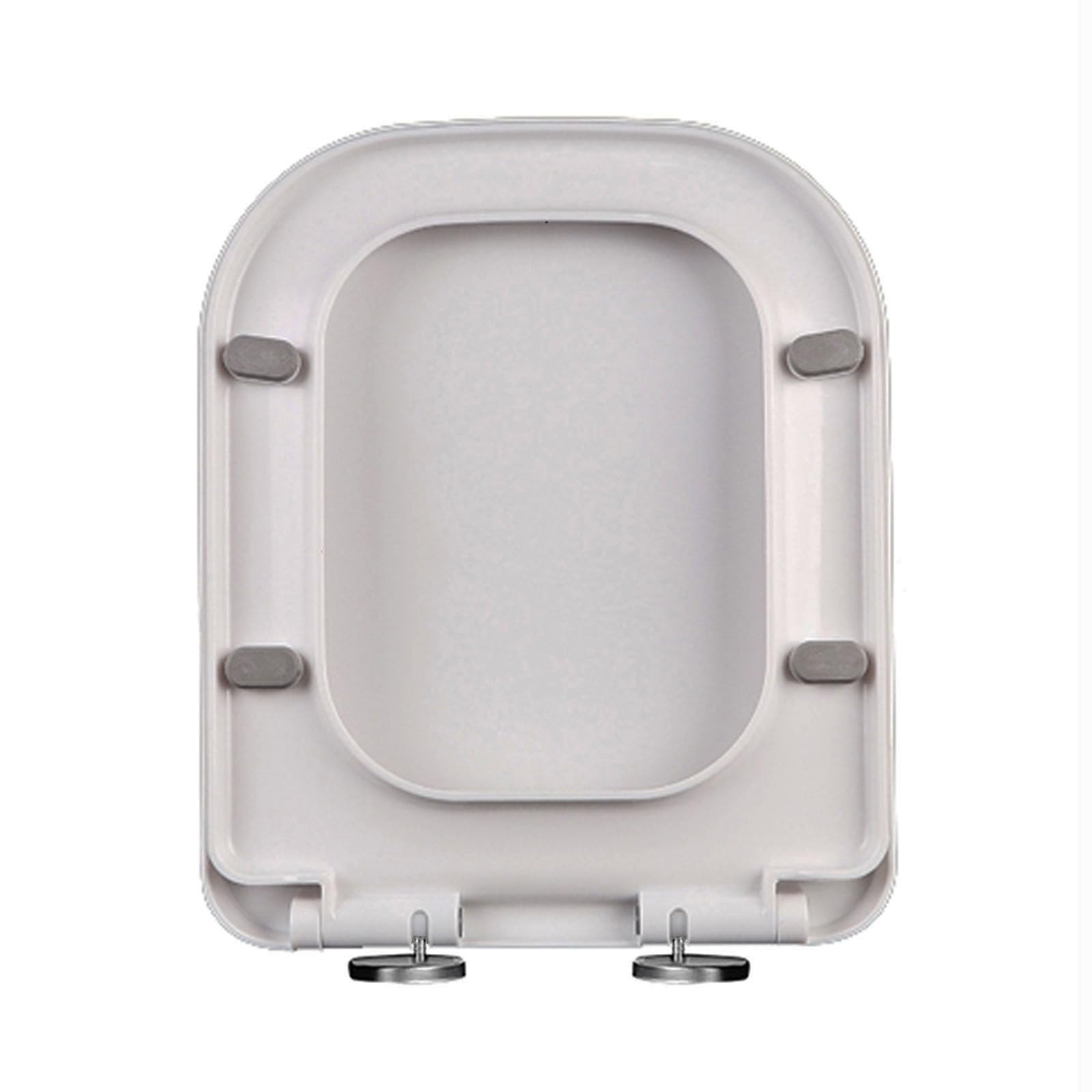 Square Toilet Seat Soft Close, White Toilet Seats Quick Release Top Fix Adjustable Hinges, Easy Installation, Slow Close Toilet Seats Rectangle,04b