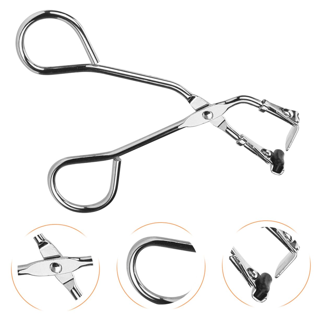 NOLITOY Rizador de Pestañas Mini de Acero Inoxidable Herramienta Ergonómica para Curling sin Pellizcos Compacto para Maquillaje Portátil Accesorio Femenino para Pestañas Cortas y Largas
