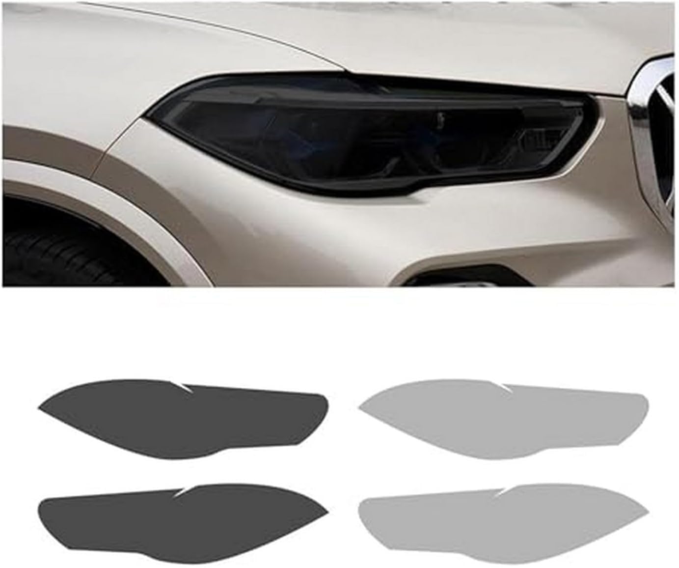 Car Headlight Protective Film Car Headlight Film for BMW X5 X6 2014-2021 Headlamp Restoration Transparent Black TPU Sticker