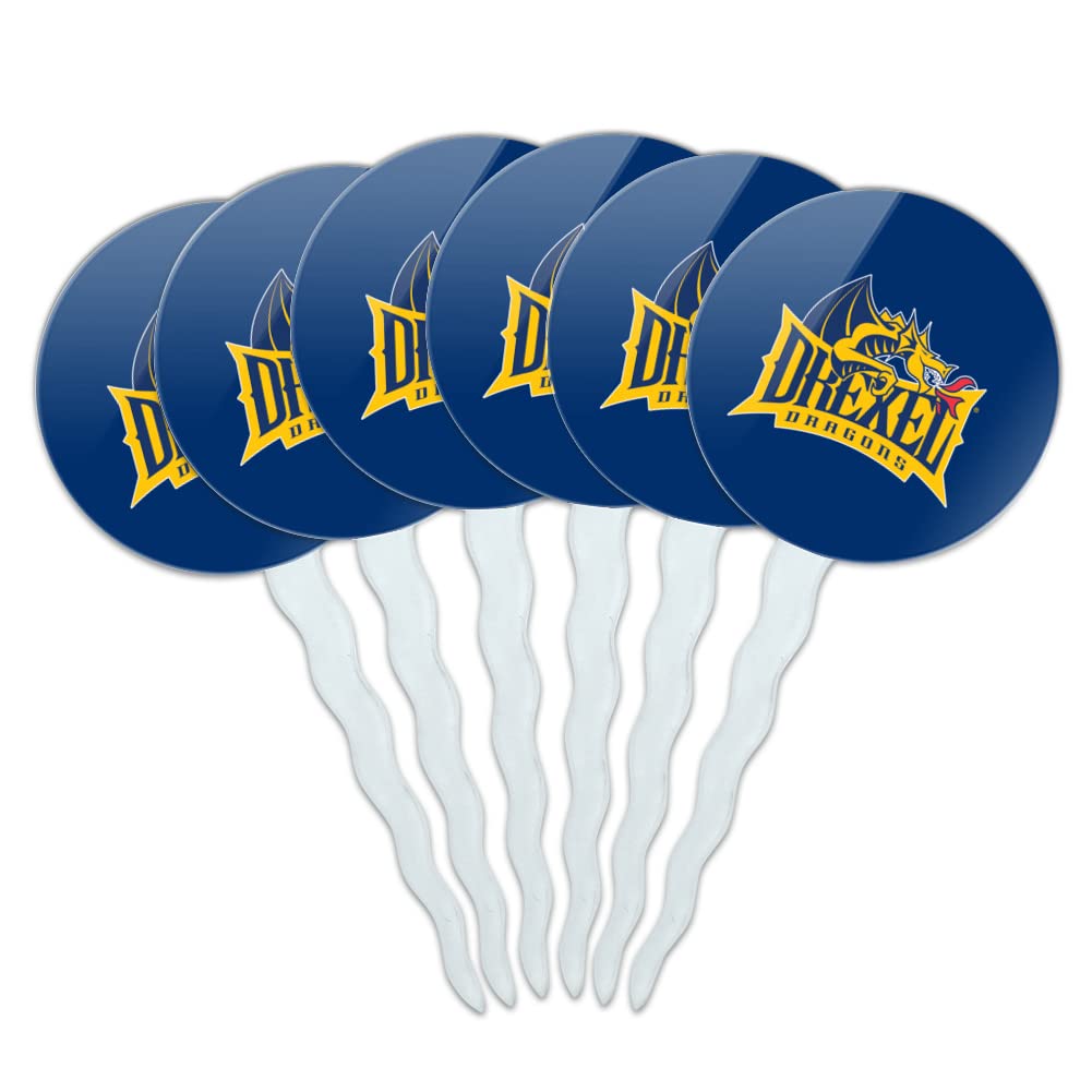 Drexel University Dragons Logo Cupcake Picks - Set Of 6, Food-Safe Acrylic, 3.5" Tall, Officially Licensed - View #2