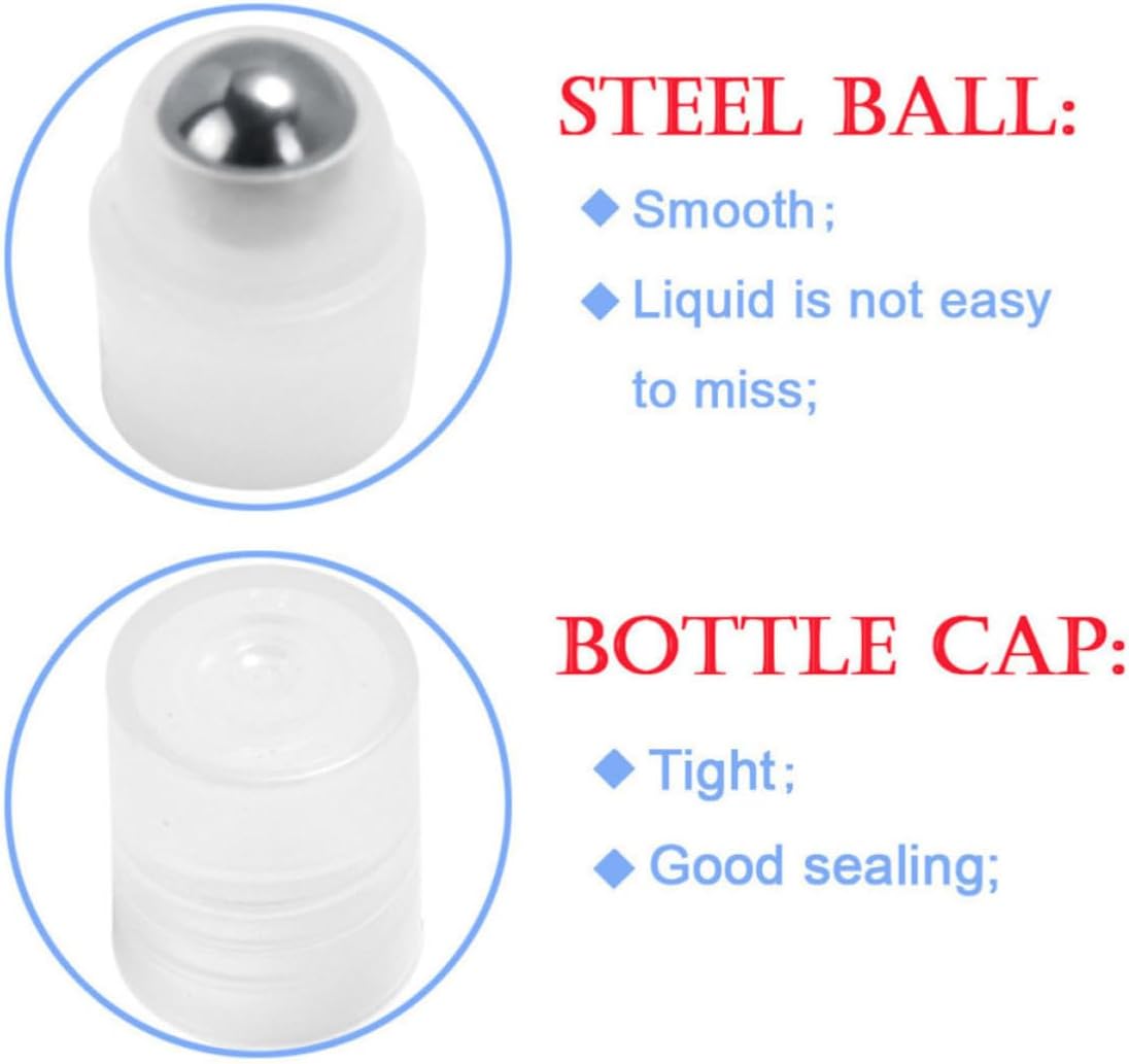10pcs Ml White Roller Bottle Polypropylene and Steel | Portable Liquid Storage, Store Different Formulas, Compact Travel Accessory for Organized Packing