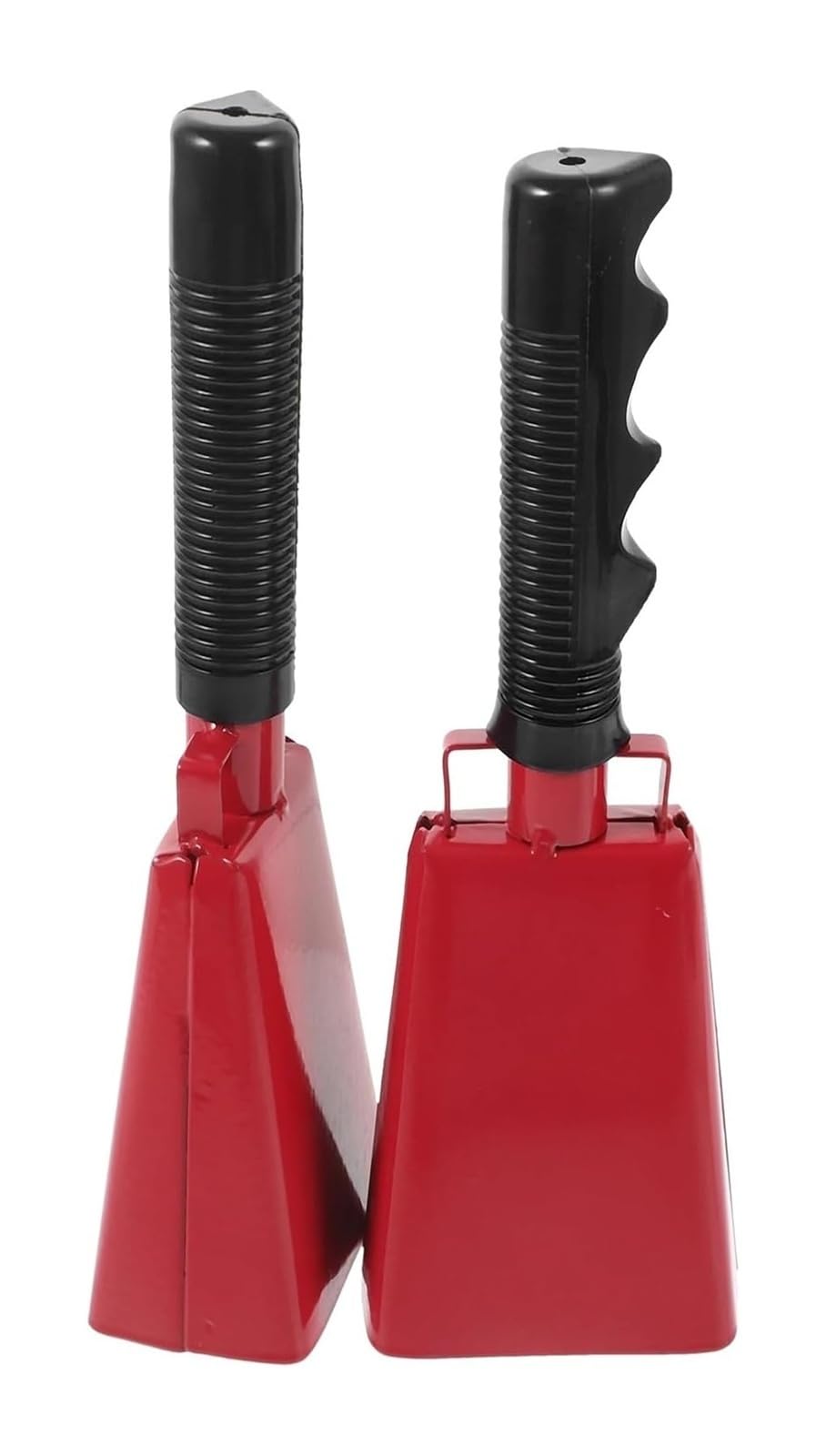 Dzwonki dla krów z uchwytem – dzwonek do dopingowa 2 szt. Czerwona rączka Cowbell Metalowa grzechotka piłkarska Hałasy na imprezy sportowe i festiwale